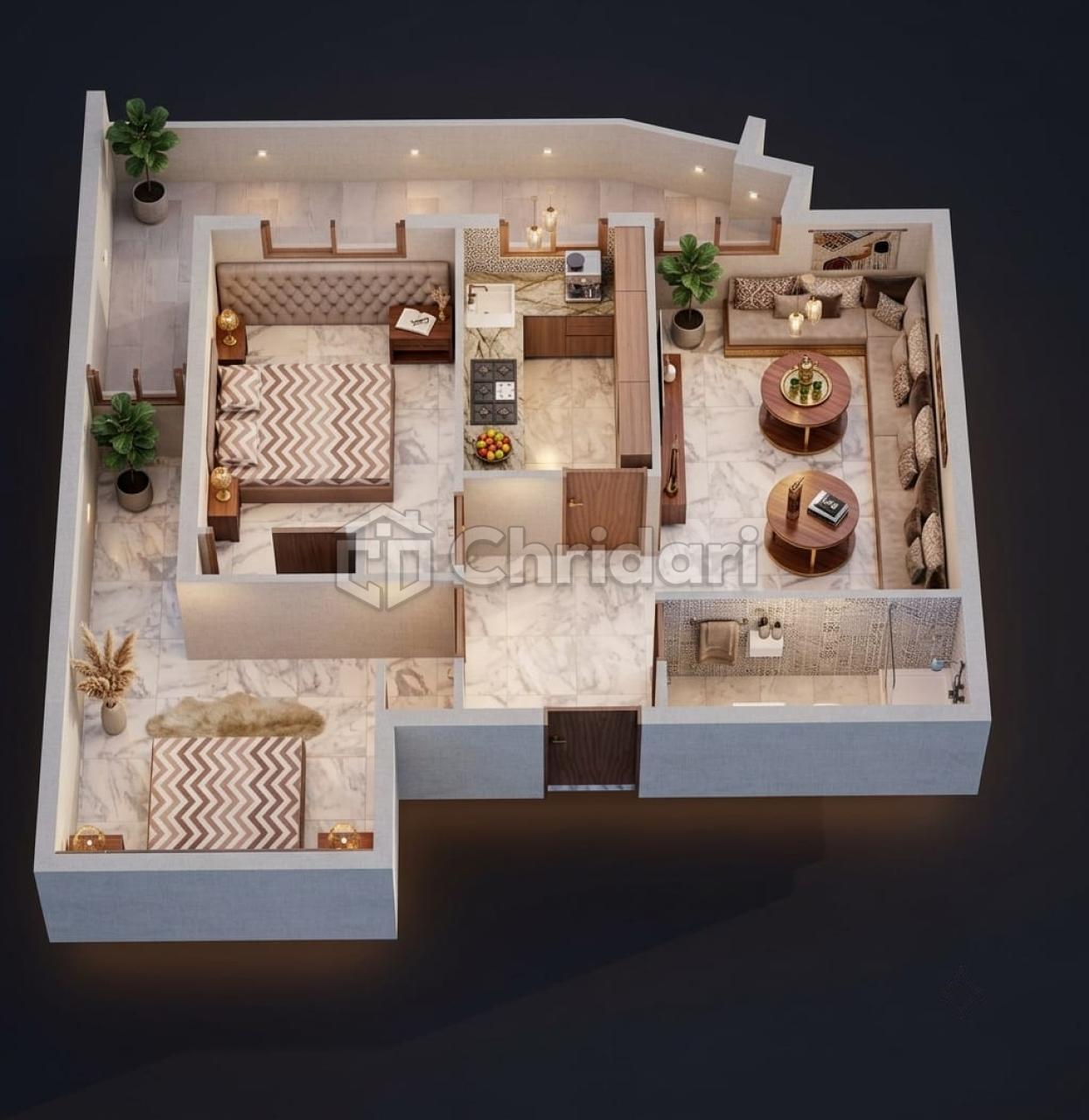 Appartement haut standing de 2 chambres à Marrakech
