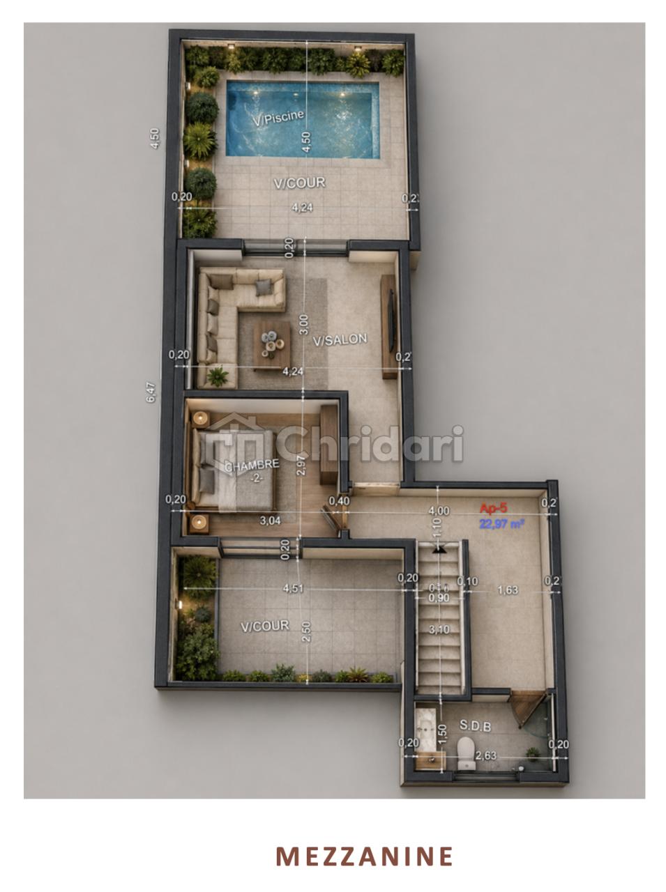 High-end duplex with private pool in Victor Hugo, Marrakech