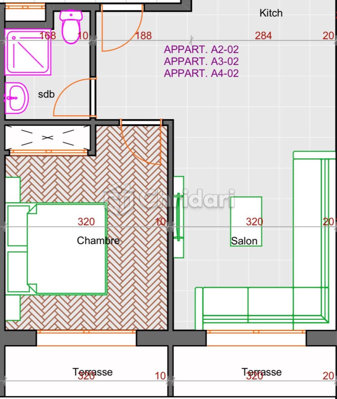 Studio neuf à vendre à Izdihar Marrakech 
