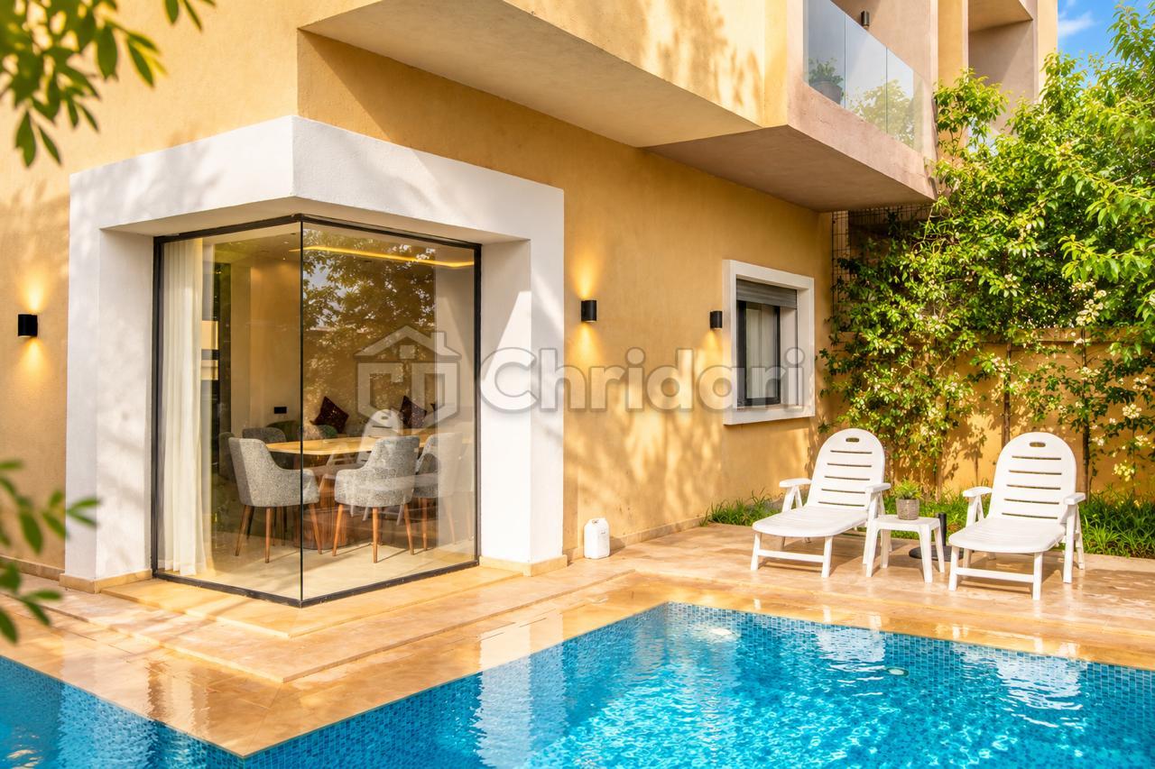 Villa avec piscine et vue sur les montagnes de l'Atlas à Marrakech