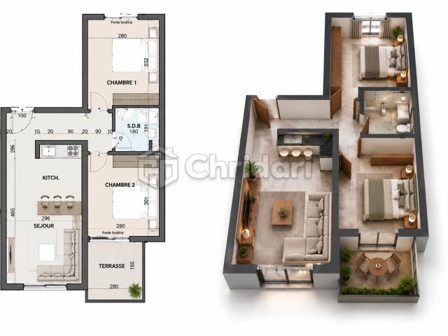 Luxury 2-bedroom apartment in Marrakech