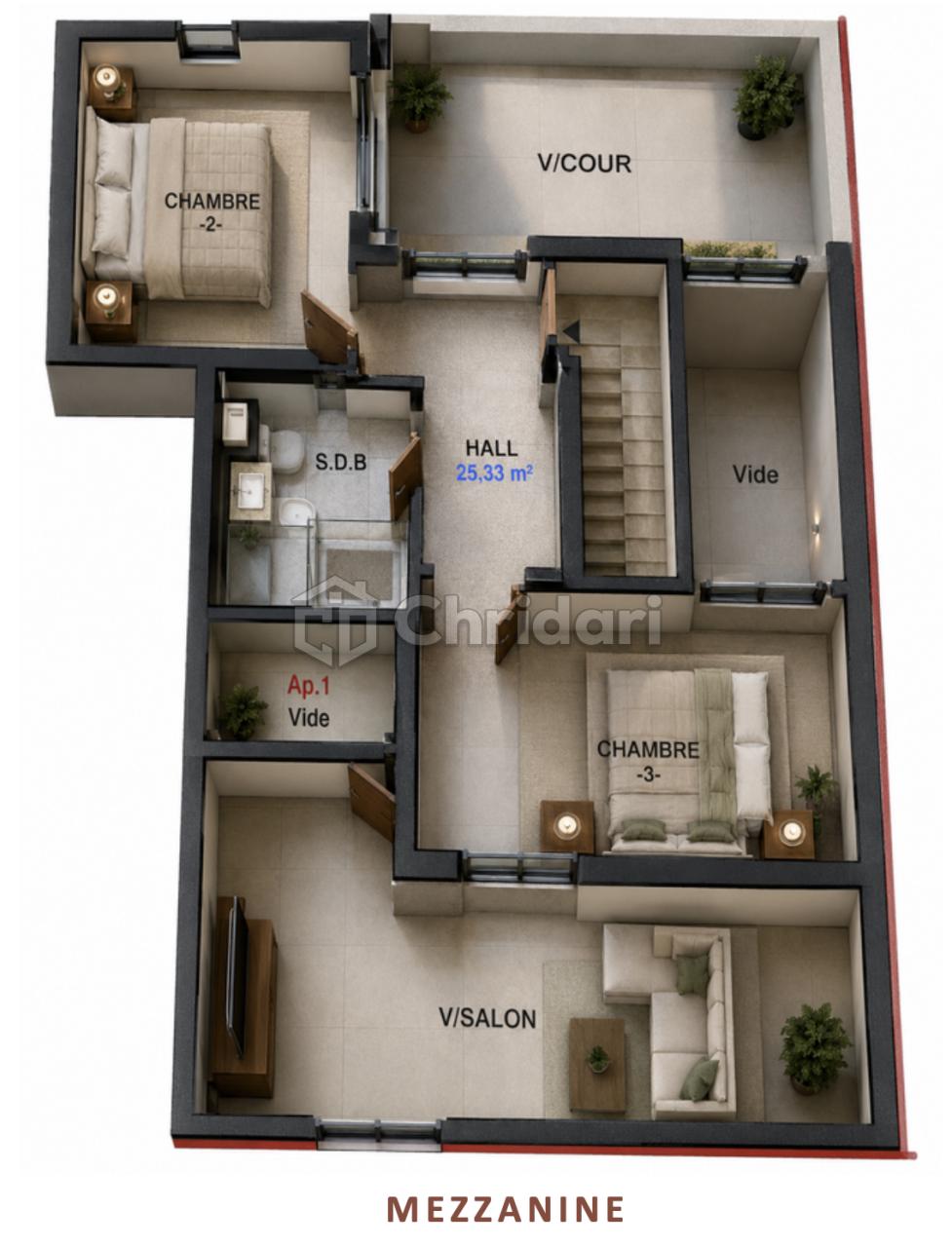 High-end 2-bedroom duplex in Victor Hugo, Marrakech